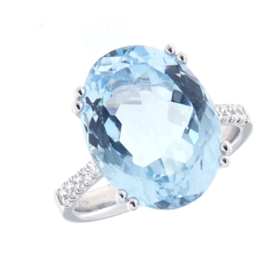 Anello Fanton Gioielli Donna ANELLI ACQUAMARINA in Oro bianco Acquamarina 11.62 Ct BROR-171-52 - BROR-171-52